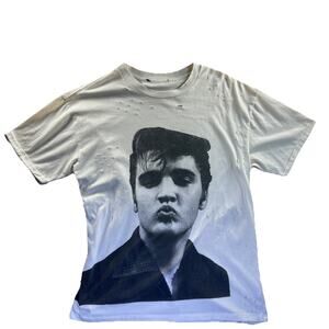 Elvis Presley Kiss Face Distressed T-Shirt Forever 21 Size Medium